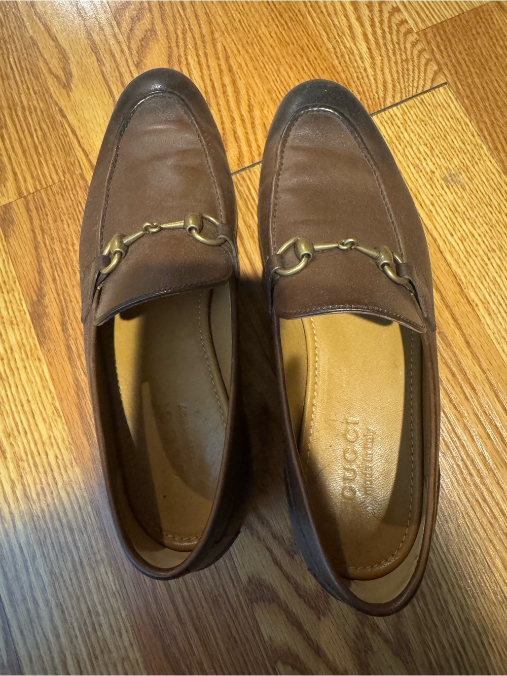 Gucci Brown Suede Horsebit Loafers